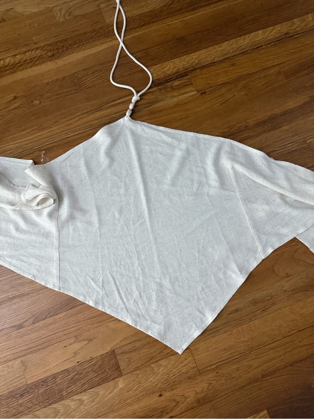 Sabo Skirt White Asymmetrical One-Shoulder Crop Top